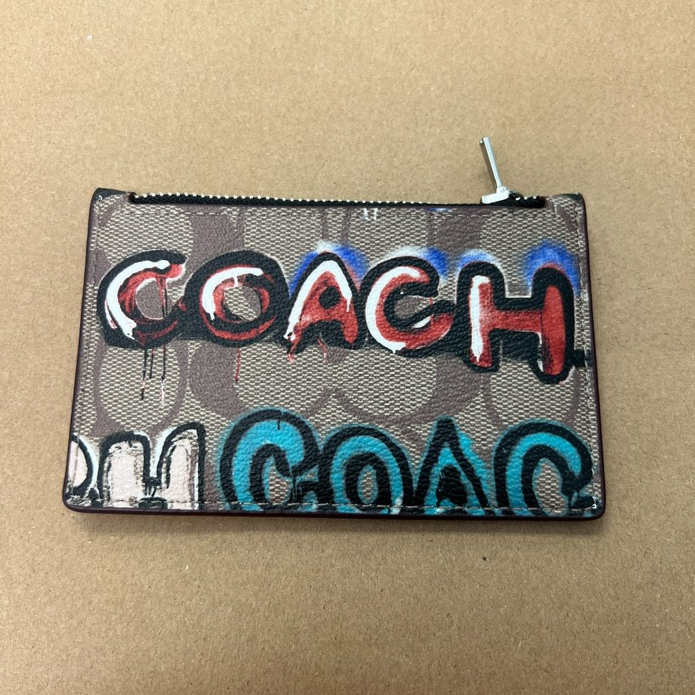 Coach X Mint + Serf Zip Card Case In Signature Canvas cm158